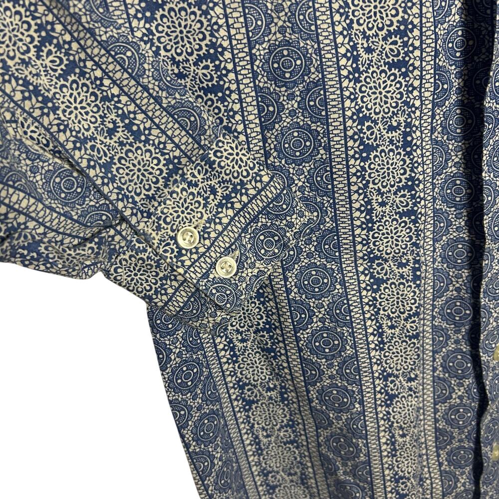 Vtg Sands Point Blue White Medallion Print Size 1… - image 4